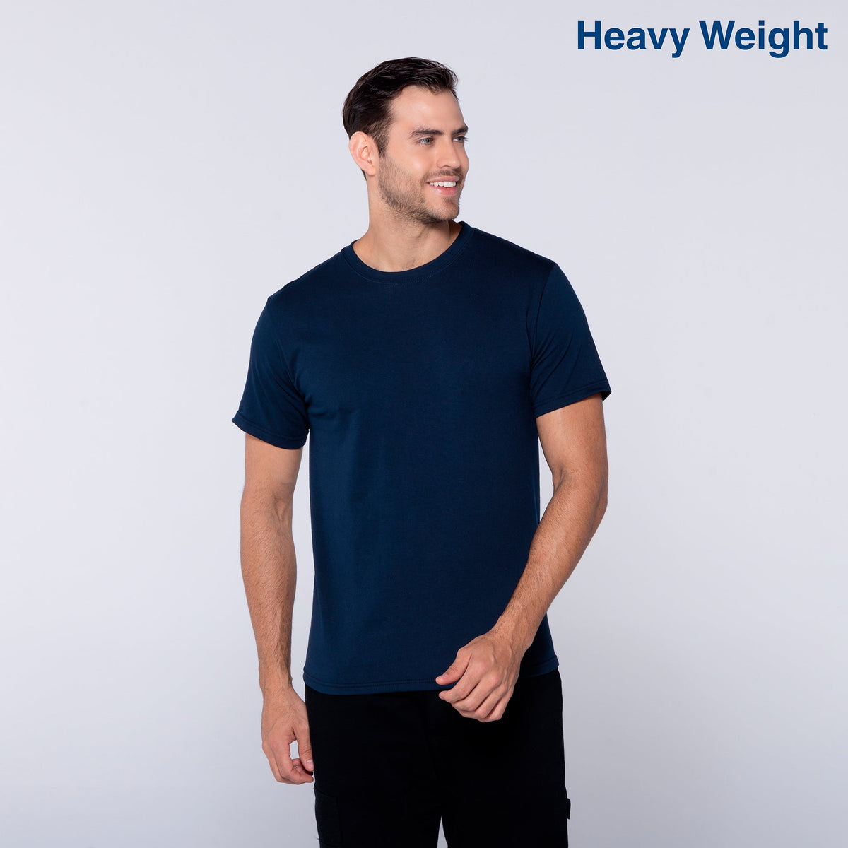 Adult Unisex Heavy Weight Crew Neck Short Sleeve T Shirt (White)
