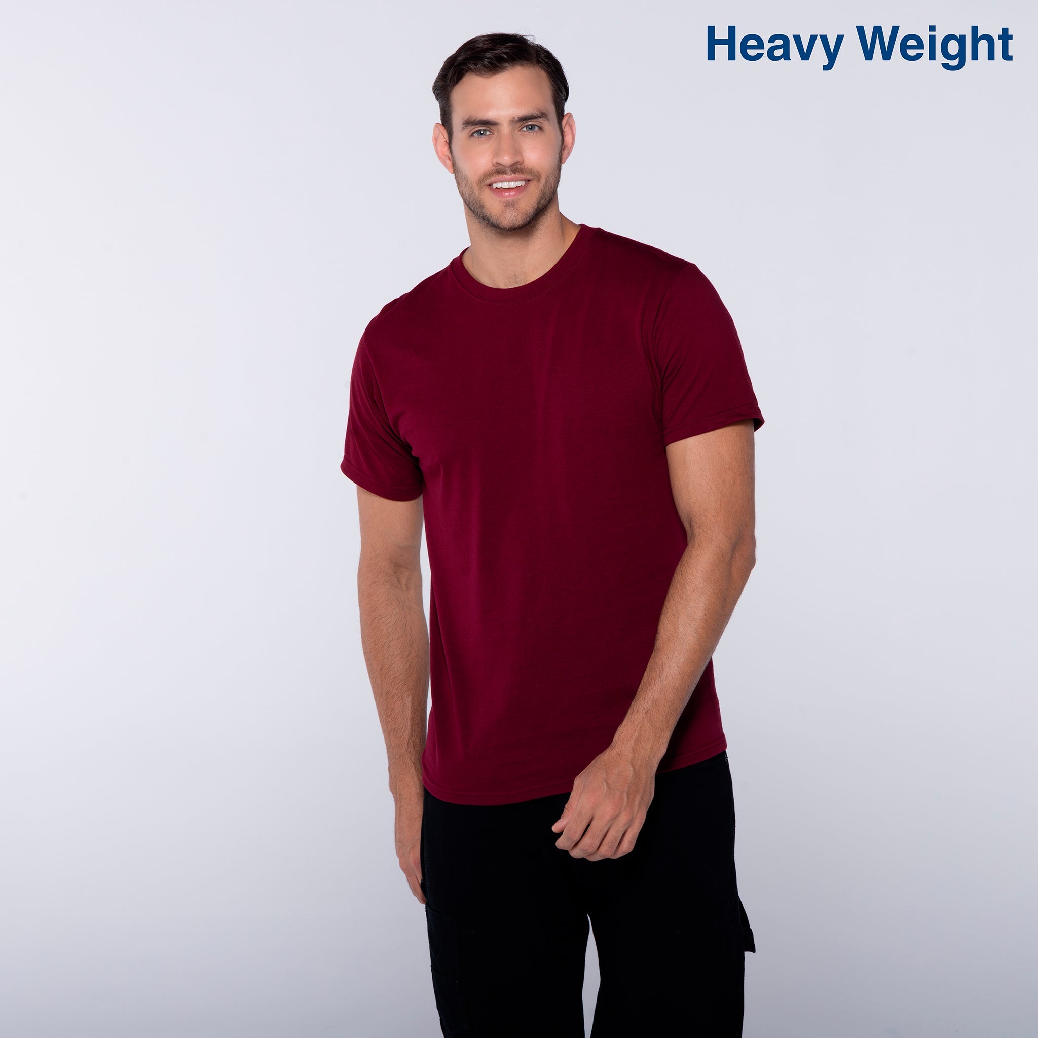 Adult Unisex Heavy Weight Crew Neck Short Sleeve T Shirt (White)