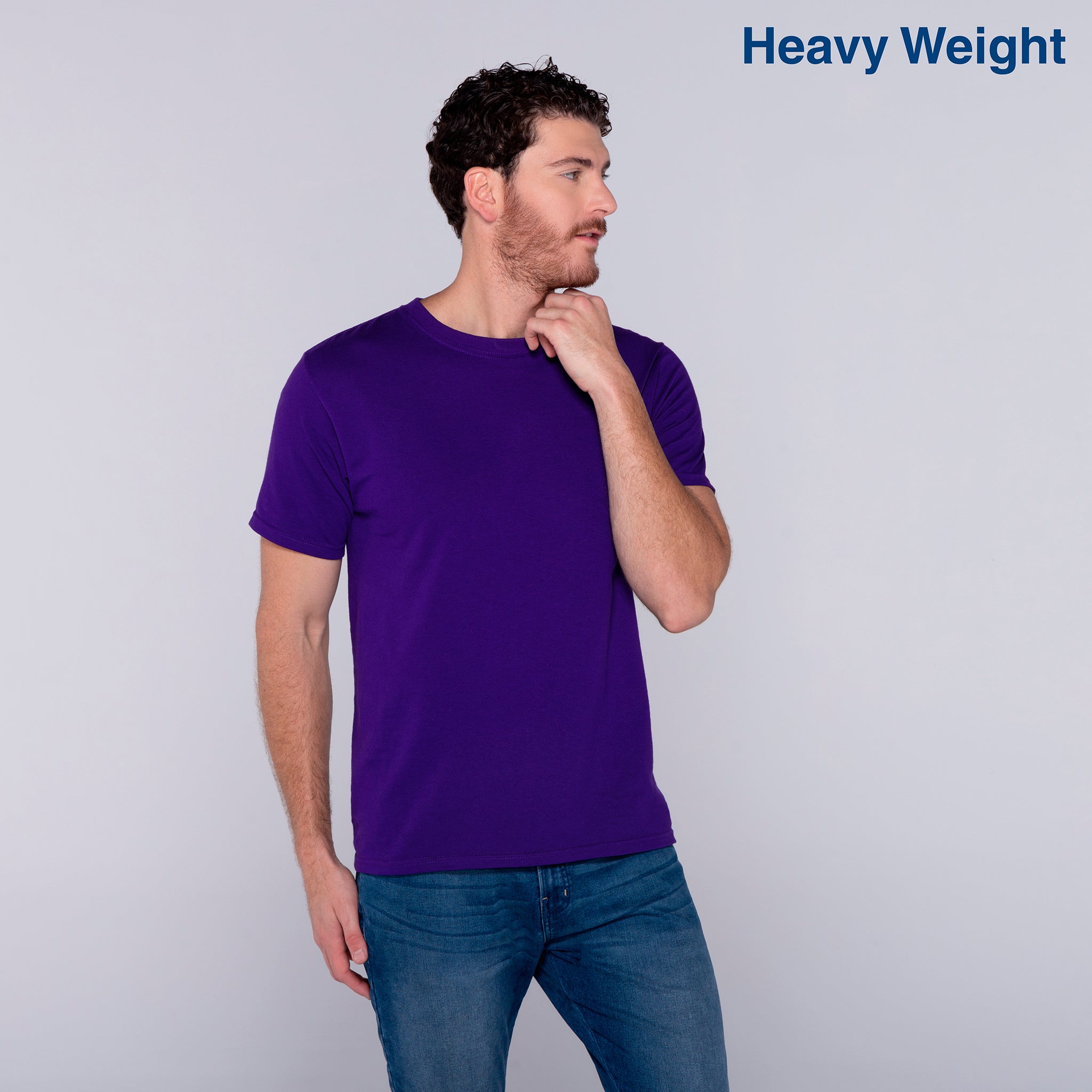 Adult Unisex Heavy Weight Crew Neck Short Sleeve T Shirt (White)
