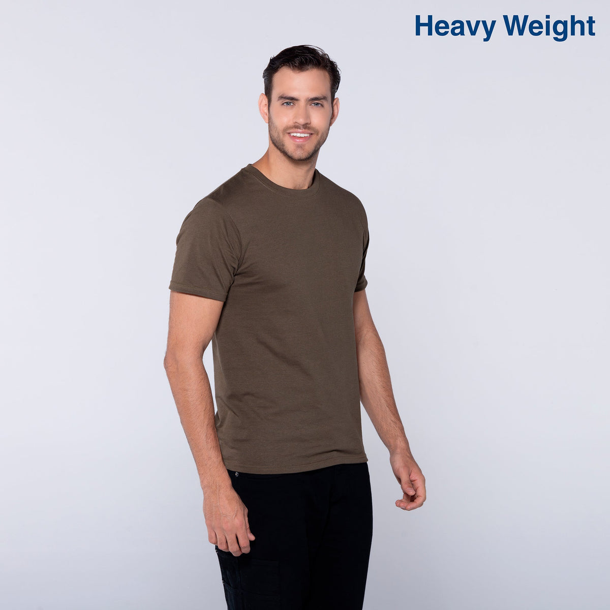 Adult Unisex Heavy Weight Crew Neck Short Sleeve T Shirt (White)