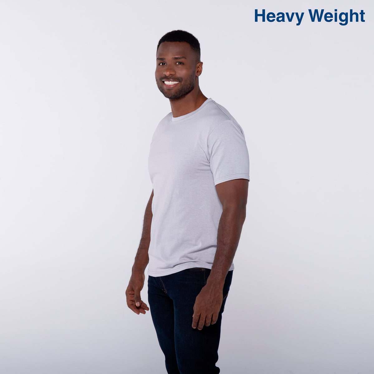 Adult Unisex Heavy Weight Crew Neck Short Sleeve T Shirt (White)
