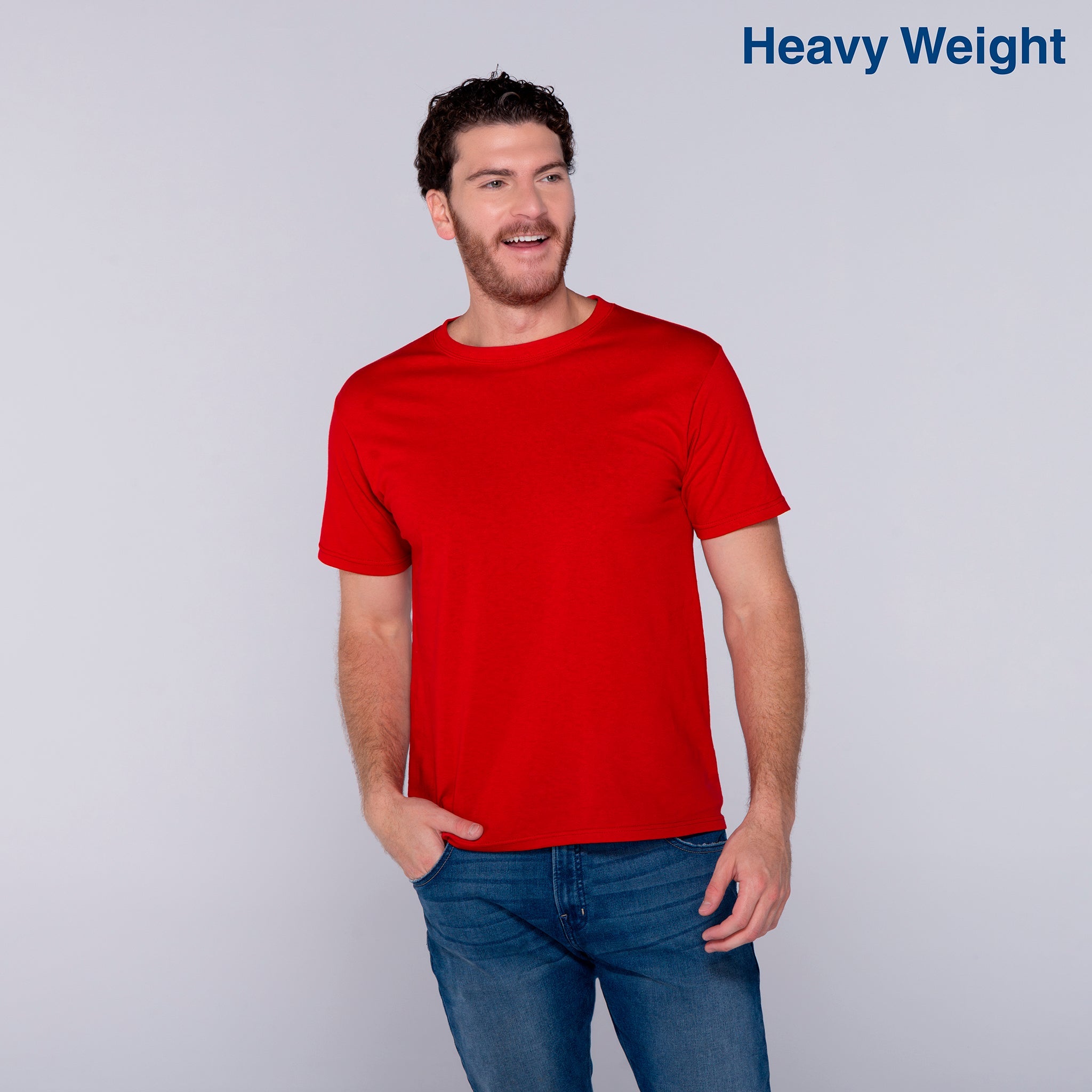 Adult Unisex Heavy Weight Crew Neck Short Sleeve T Shirt (White)