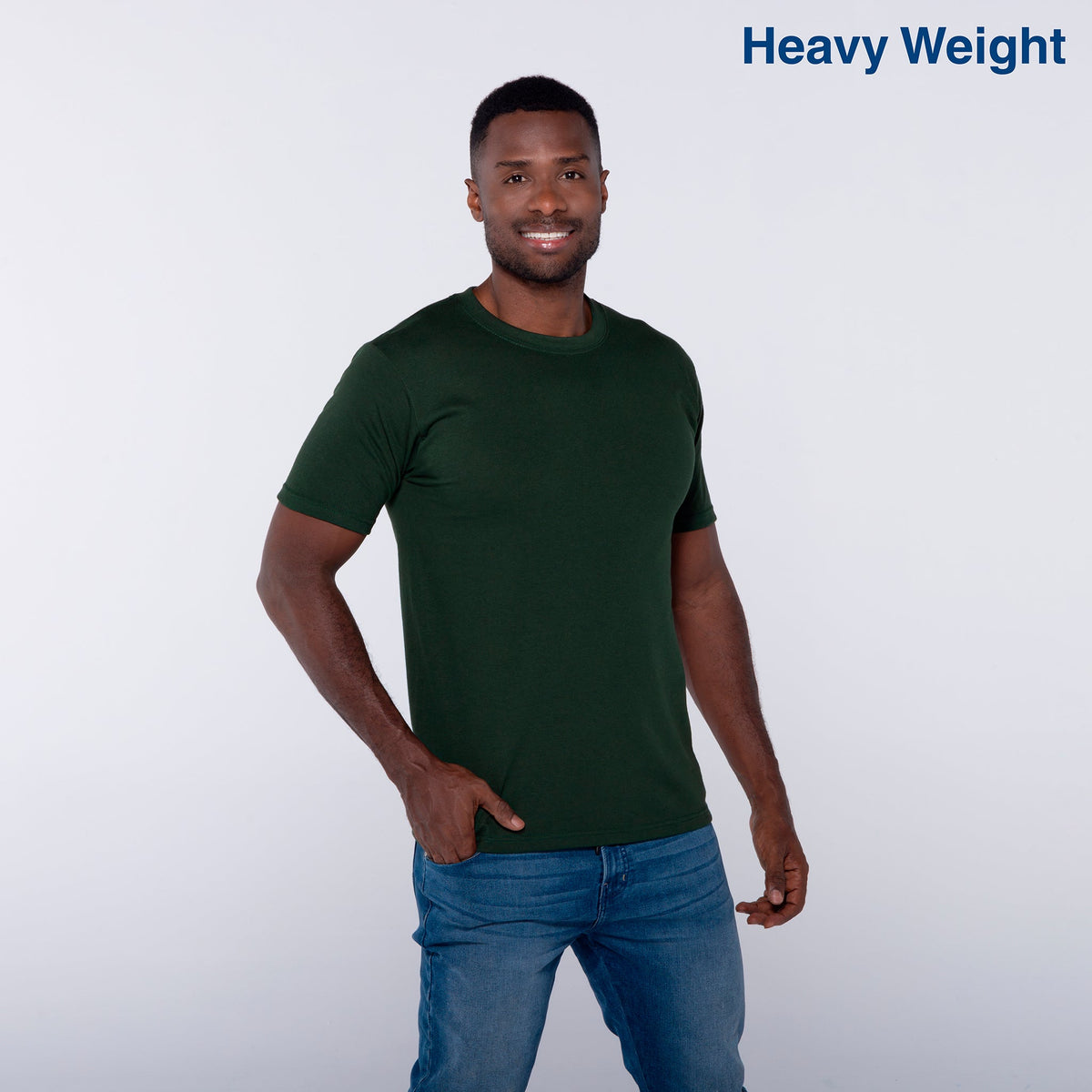 Adult Unisex Heavy Weight Crew Neck Short Sleeve T Shirt (White)