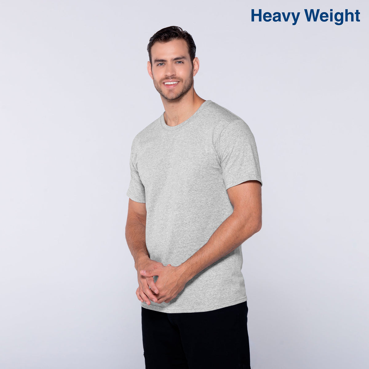 Adult Unisex Heavy Weight Crew Neck Short Sleeve T Shirt (White)