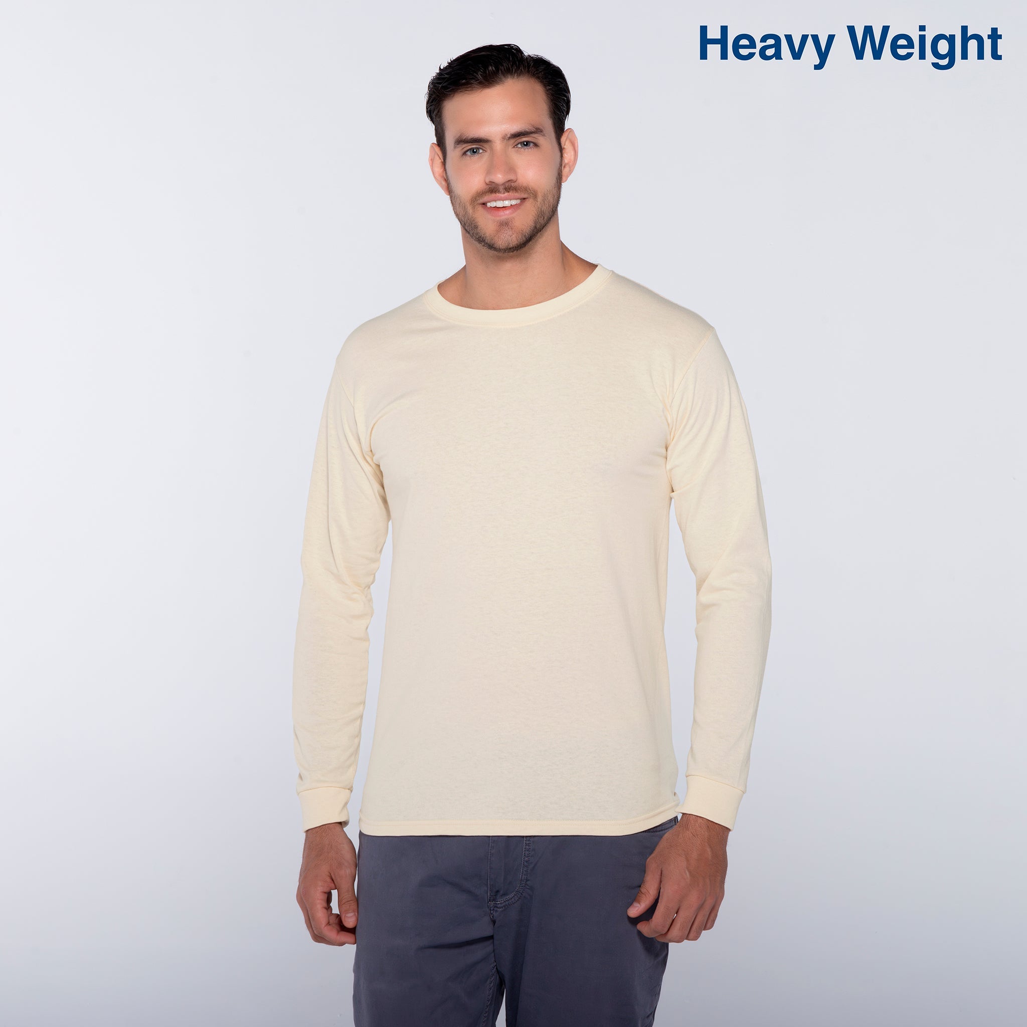 Adult Unisex Heavy Weight Crew Neck Long Sleeve T Shirt (Jade)