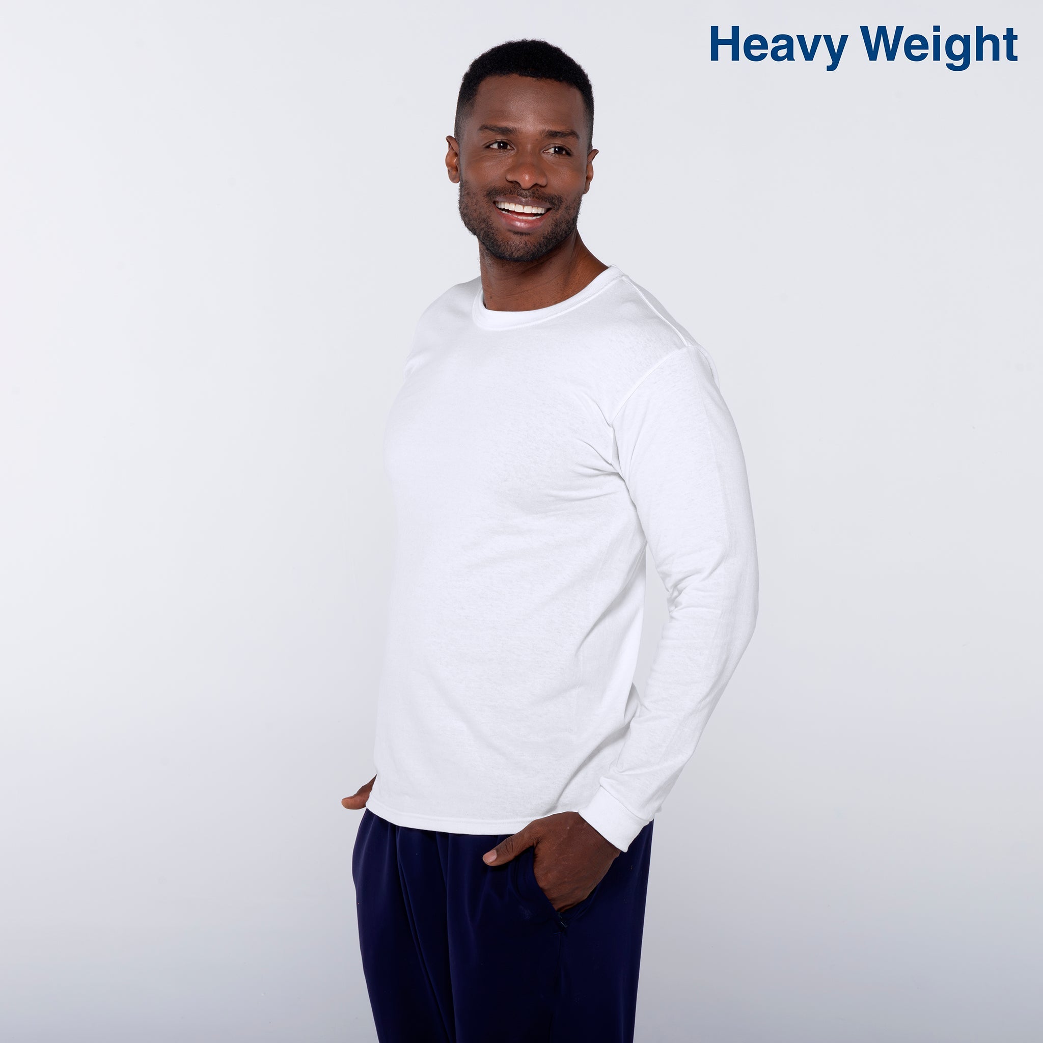 Adult Unisex Heavy Weight Crew Neck Long Sleeve T Shirt (Jade)