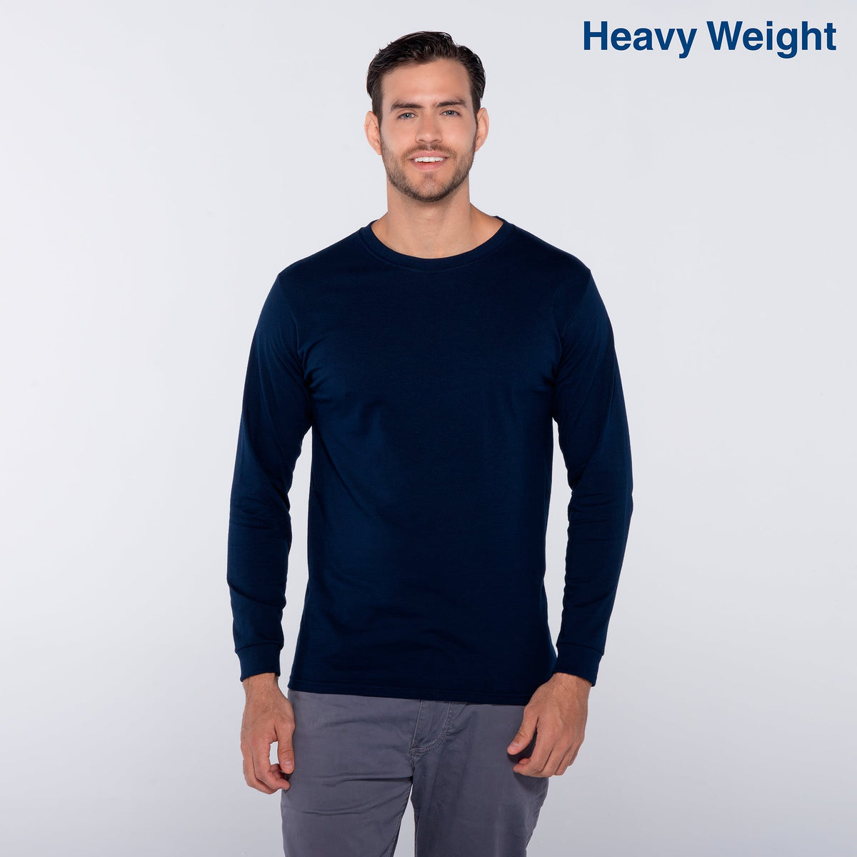 Adult Unisex Heavy Weight Crew Neck Long Sleeve T Shirt (Jade)