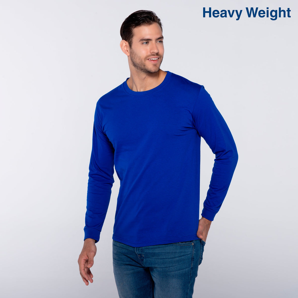 Adult Unisex Heavy Weight Crew Neck Long Sleeve T Shirt (Jade)