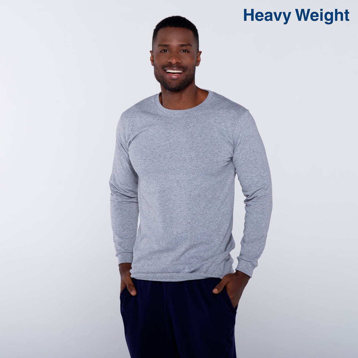Adult Unisex Heavy Weight Crew Neck Long Sleeve T Shirt (Jade)
