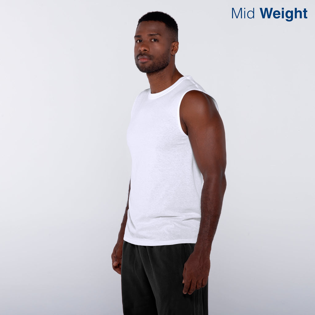 Adult Unisex Crew Neck Sleeveless T Shirt (Heather Grey)